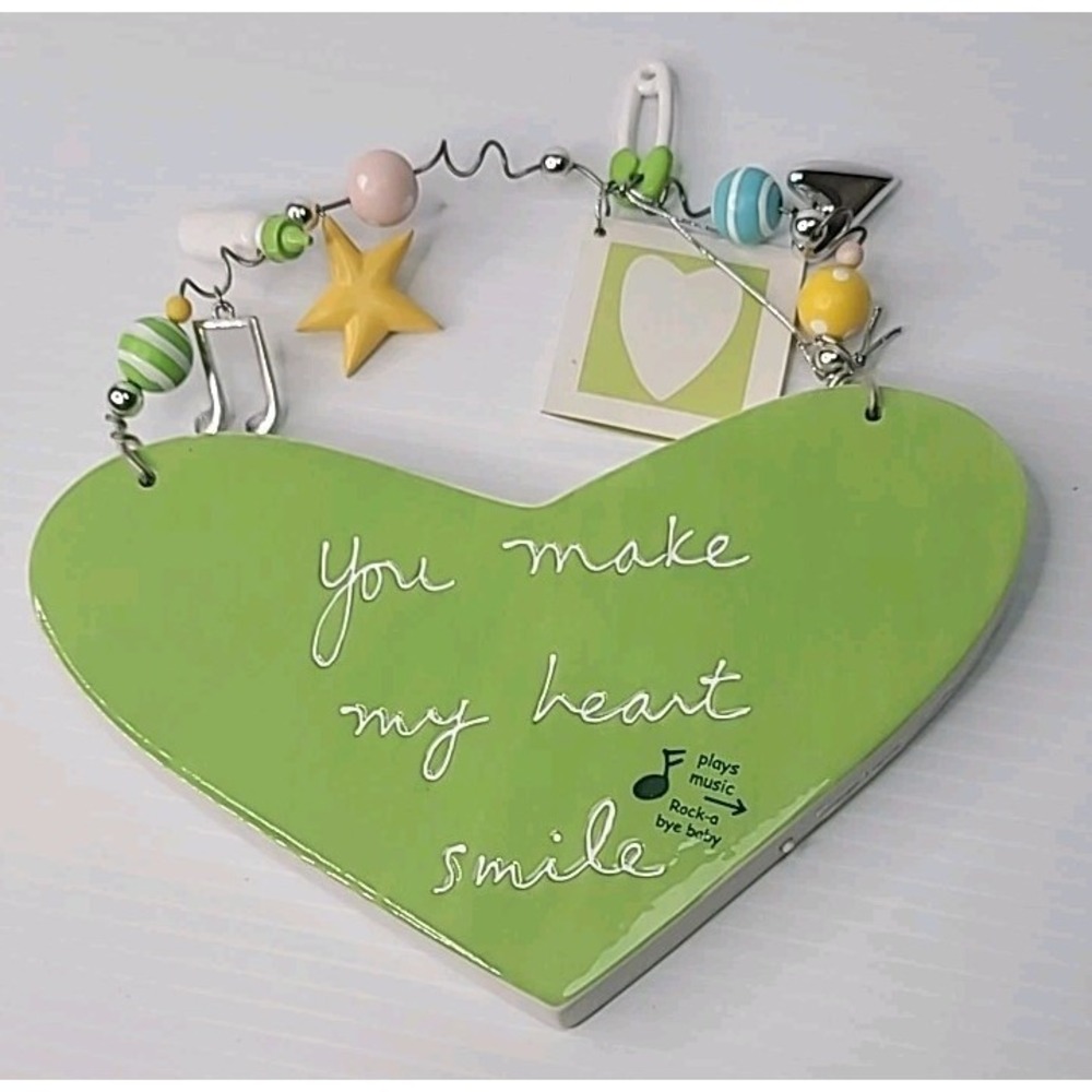 Dept 56 Sandra Magsamen Plaque You Make My Heart Smile Rock a Bye Baby New WORKS